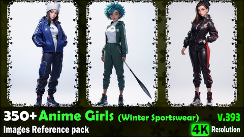 350+ Anime Girls (Winter Sportswear) Images Reference Pack - 4K Resolution - V.393