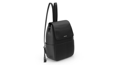 Black Leather Backpack