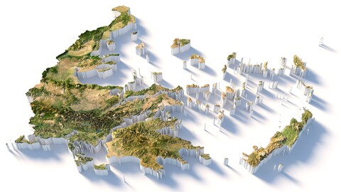 Greece Terrain Map