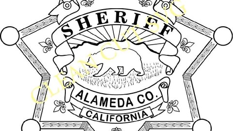 Alameda County Sheriff badge vector file Black white vector outline or line art file for cnc laser cutting, wood, metal engraving, Cricut file, cnc router file, vinyl cutting, digital cutting machine file