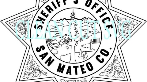 San Mateo County Sheriffs Office CA badge vector file Black white vector outline or line art file for cnc laser cutting, wood, metal engraving, Cricut file, cnc router file, vinyl cutting, digital cutting machine file