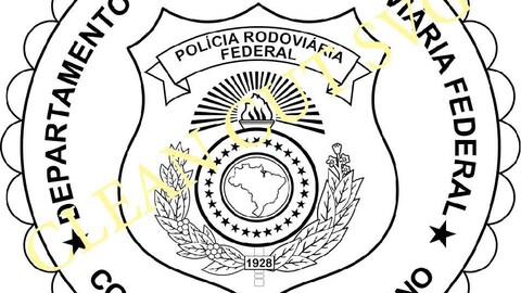 Departmento De Policia Rodoviaria Federal badge vector file Black white vector outline or line art file for cnc laser cutting, wood, metal engraving, Cricut file, cnc router file, vinyl cutting, digital cutting machine file