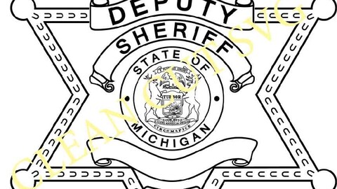 Deputy Sheriff Badge Michigan State badge vector file Black white vector outline or line art file for cnc laser cutting, wood, metal engraving, Cricut file, cnc router file, vinyl cutting, digital cutting machine file