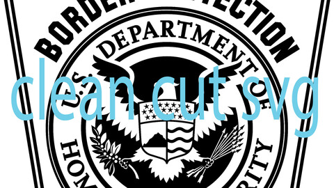 U.S. Customs and Border Protection Bw vector file 2 Black white vector outline or line art file for cnc laser cutting, wood, metal engraving, Cricut file, cnc router file, vinyl cutting, digital cutting machine file