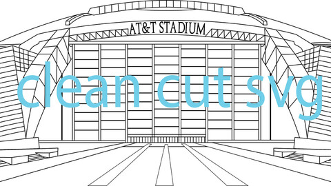 AT and T Stadium outline black white vector file Black white vector outline or line art file for cnc laser cutting, wood, metal engraving, Cricut file, cnc router file, vinyl cutting, digital cutting machine file