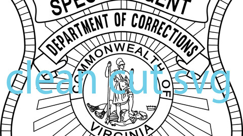 Virginia Special agent dept of corrections special investigations vector file Black white vector outline or line art file for cnc laser cutting, wood, metal engraving, Cricut file, cnc router file, vinyl cutting, digital cutting machine file