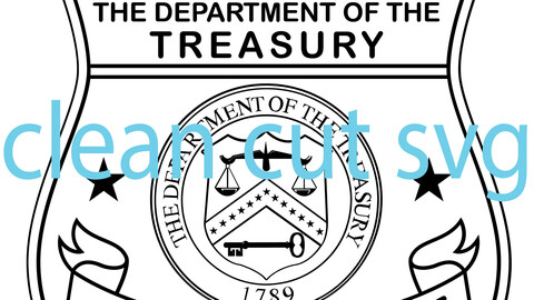 US Customs the Department of the Treasury Special Agent vector file 2 Black white vector outline or line art file for cnc laser cutting, wood, metal engraving, Cricut file, cnc router file, vinyl cutting, digital cutting machine file