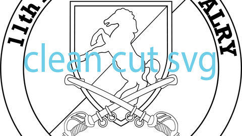 11th Armored cavarly Black Horse vector file Black white vector outline or line art file for cnc laser cutting, wood, metal engraving, Cricut file, cnc router file, vinyl cutting, digital cutting machine file