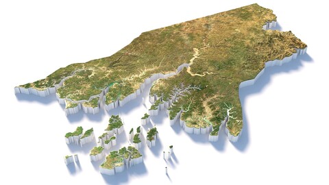 Guinea Bissau Terrain Map