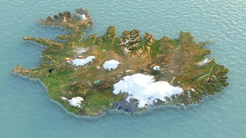 Iceland Terrain Map