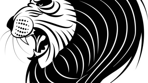 Roaring Angry Lion, svg vector file, laser cut file, cricut file, engraving file, cnc cut file, Eps file