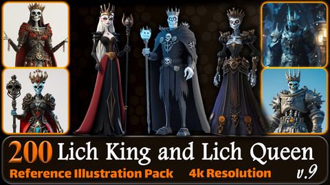 200 Lich King and Lich Queen Reference Pack | 4K | v.9