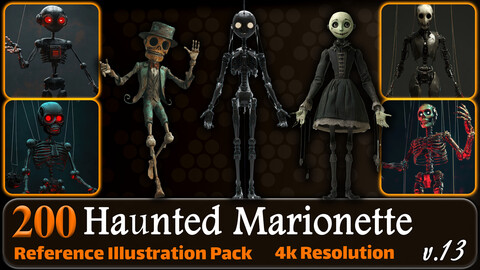 200 Haunted Marionette Reference Pack | 4K | v.13