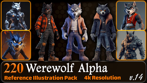 220 Werewolf Alpha Reference Pack | 4K | v.14