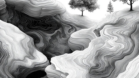 Ethereal Horizons: Nature's Sculpted Layers 1