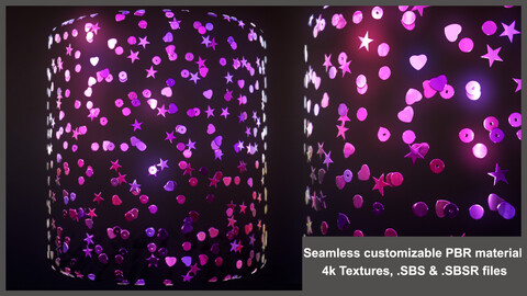 Seamless Glitter PBR material textures