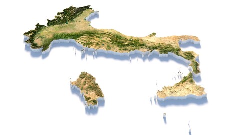 Italy Italia Terrain Map