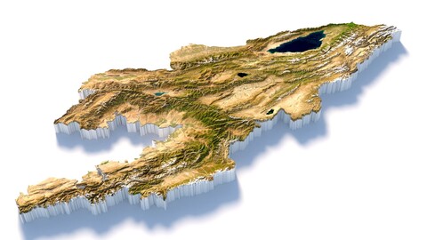 Kyrgyzstan Terrain Map