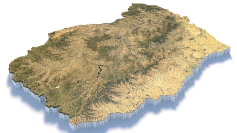 Lesotho Terrain Map