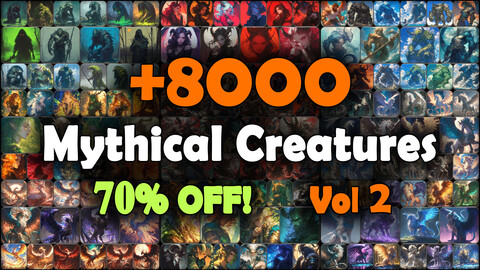 8000 Mythical Creatures Reference Pack | SUPER MEGA Bundle | 4K | v.2