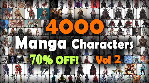 4000 Manga Characters (Full Body) Reference Pack | MEGA Bundle | 4K | v.2