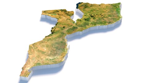 Mozambique Terrain Map