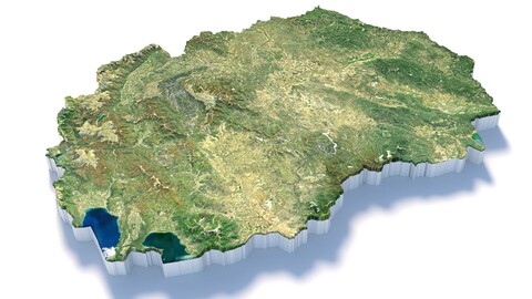 North Macedonia Terrain Map