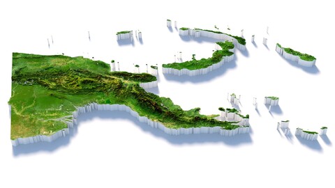 Papua New Guinea Terrain Map