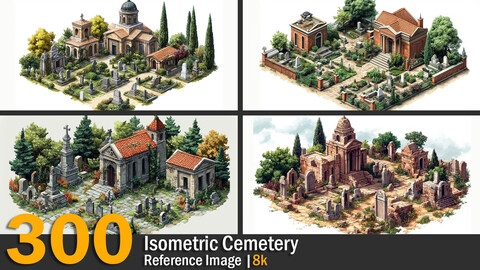 Isometric Cemetery | Reference Images | 8K