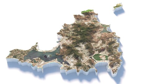 Saint Martin France and Sint Maarten Netherlands Terrain Map