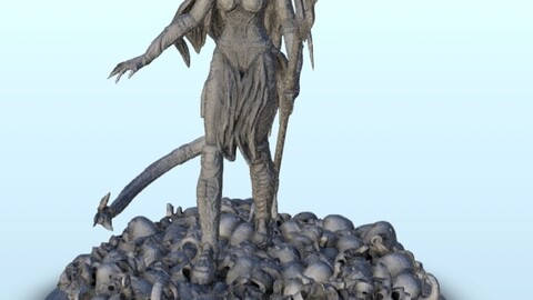 Daemonette with horns and spear | STL for 3D Printing