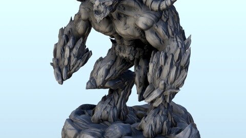 Rock demon with horns | STL for 3D Printing