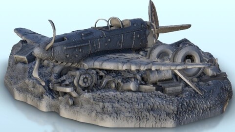 Airplane carcass of crashed Yakovlev Yak-3 | STL for 3D Printing