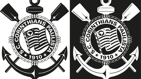 Corinthians Brasao Monocromatic, svg vector file, laser cut file, cricut file, engraving file, cnc cut file, Eps file