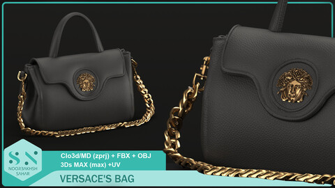 VERSACE'S BAG (CLO3D, MD PROJECTS (zprj)+OBJ+FBX+UV+3DsMAX (max))