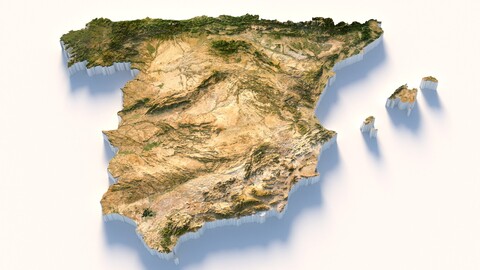 Spain Terrain Map