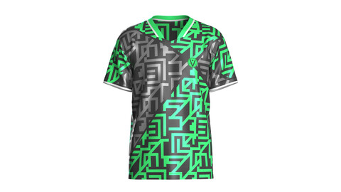 Soccer Black And Green Jersey-Away Kit