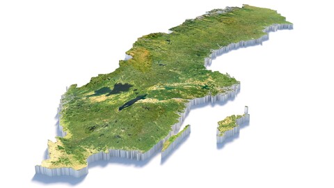 Sweden Sverige Terrain Map