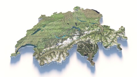 Switzerland Terrain Map