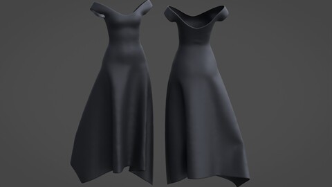 3D Female Dress - Black Dress