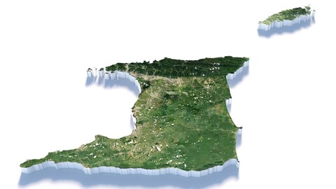 Trinidad and Tobago Terrain Map