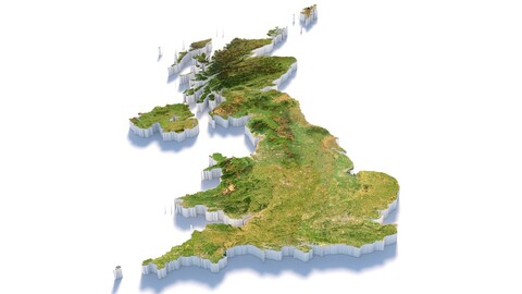 United Kingdom Terrain Map