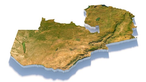 Zambia Terrain Map