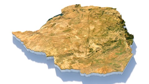 Zimbabwe Terrain Map