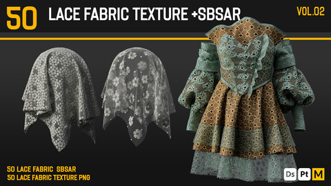 50 Lace Fabric Texture + SBSR - VOL 02