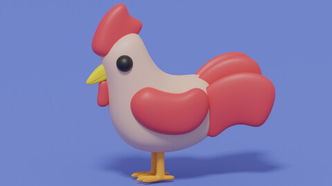 Cartoon Lovely Chicken 3D model