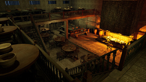 Mega Celtic Medieval Tavern Two Storey Exterior Interior