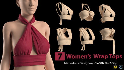 7 women's Wrap Tops + Zprj +Obj + Fbx