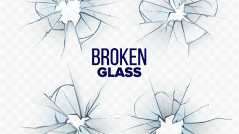 Realistic Broken Glass Texture, Shattered Patterns, Cracks Transparent, Damage, Sharp Texture, Explosion Effect