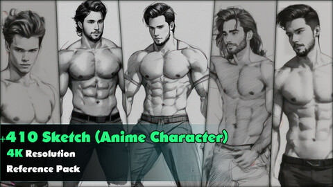 +410 Sketch (Anime Character ) Reference Pack _4k_ V53